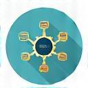Icon representing a structured graph or process flow.