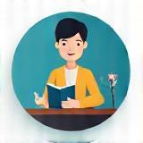 Icon representing a person studying or learning.