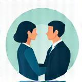 Icon representing a coaching conversation between two people.